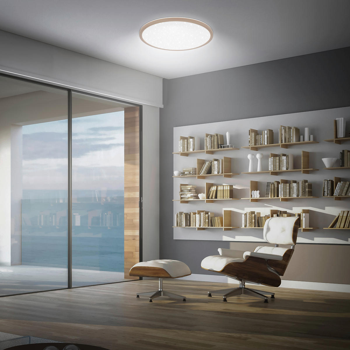 LED-PANEEL  - Beige, Basics, Kunststoff (37,5/4,5cm)