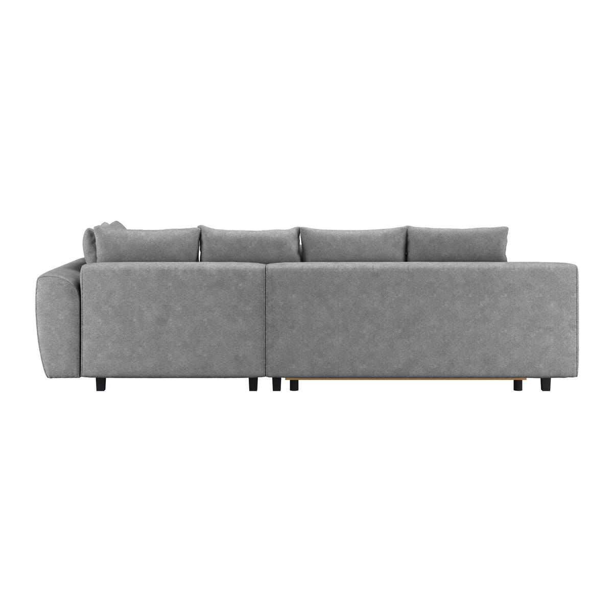 ECKSOFA in Webstoff Grau  - Schwarz/Grau, Design, Holz/Textil (309/197cm) - Livetastic