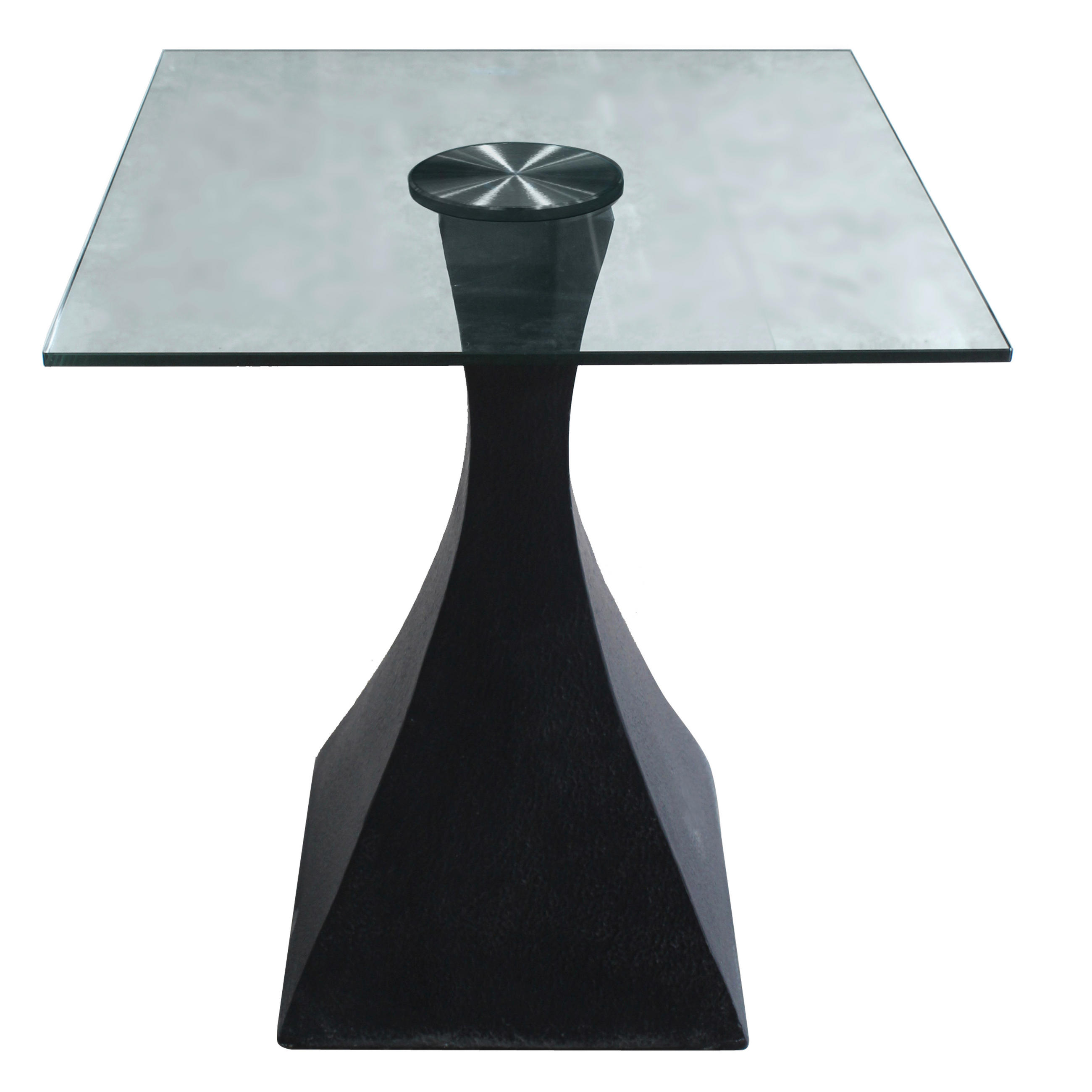 BEISTELLTISCH Schwarz quadratisch  - Schwarz, Trend, Glas/Stein (60/67/60cm) - Ambia Home