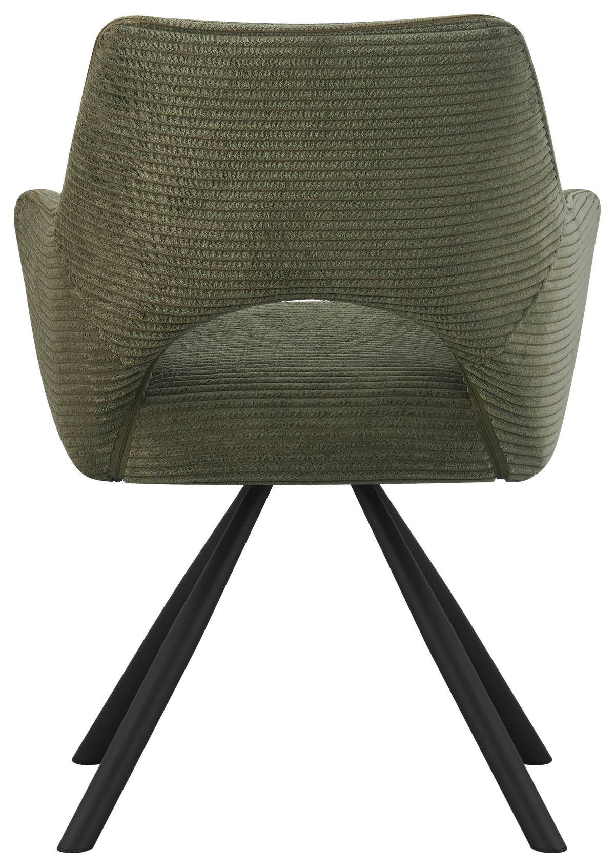 ARMLEHNSTUHL  inklusive Armlehnen, Sitzfläche 180° drehbar Cord  - Schwarz/Grün, Design, Textil/Metall (60/85/63cm) - Hom`in