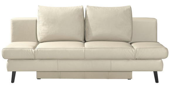 SCHLAFSOFA Lavinia in Echtleder Naturfarben  - Schwarz/Naturfarben, Design, Leder/Metall (200/85/90cm) - Novel