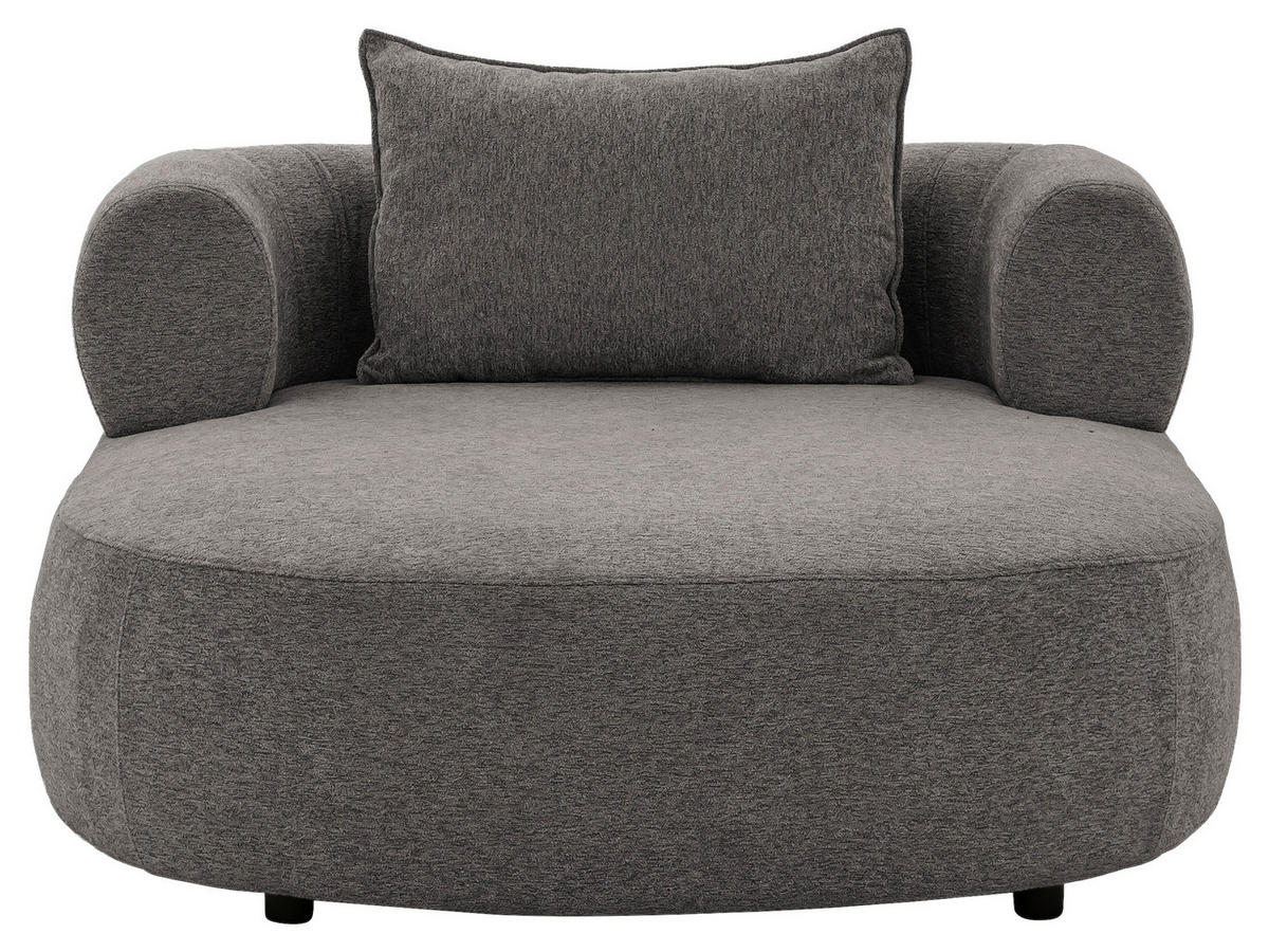 XXL-SESSEL Chenille Anthrazit    - Anthrazit/Schwarz, Design, Kunststoff/Textil (122/76/156cm) - Livetastic