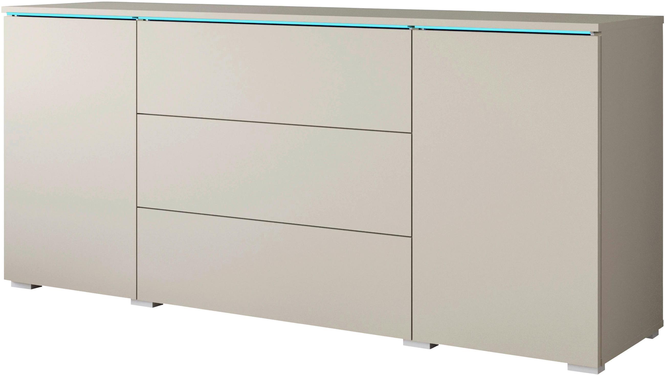 SIDEBOARD  - beige/grå, Trend, trämaterial/plast (150/67,9/39,5cm)