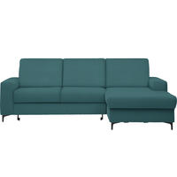 ECKSOFA in Cord Waldgrün  - Waldgrün/Schwarz, Konventionell, Textil/Metall (247/167cm) - Stylife
