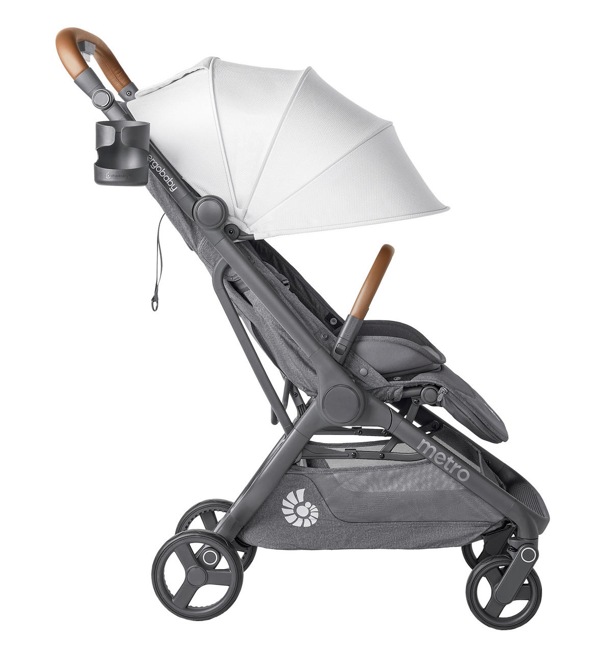 KIŠOBRAN KOLICA  METRO 3 DELUXE  - svetlosiva, Osnovno, metal/tekstil (23/44/56cm) - Ergo Baby