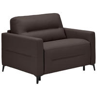 SCHLAFSESSEL Echtleder Dunkelbraun    - Dunkelbraun/Schwarz, Design, Leder/Metall (115/89/97cm) - Novel