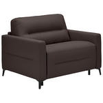 SCHLAFSESSEL Echtleder Dunkelbraun    - Dunkelbraun/Schwarz, Design, Leder/Metall (115/89/97cm) - Novel