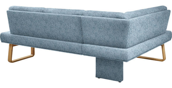 ECKBANK 174/265 cm  in Eichefarben, Hellblau  - Eichefarben/Hellblau, Design, Holz/Textil (174/265cm) - Dieter Knoll