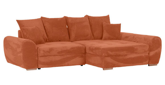 ECKSOFA in Cord Rostfarben  - Eichefarben/Rostfarben, KONVENTIONELL, Holz/Textil (276/177cm) - Carryhome