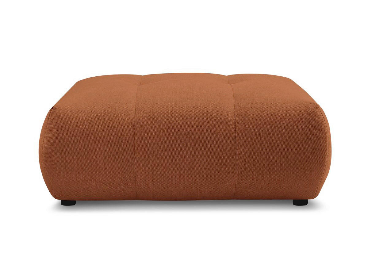 HOCKER FUJI  Leinenoptik Orange  - Schwarz/Orange, MODERN, Kunststoff/Textil (112/44/80cm)