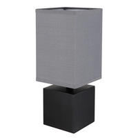 STOLNÁ LAMPA, E27, 12/12/30 cm - čierna/antracitová, Konventionell, drevo/textil (12/12/30cm) - Globo