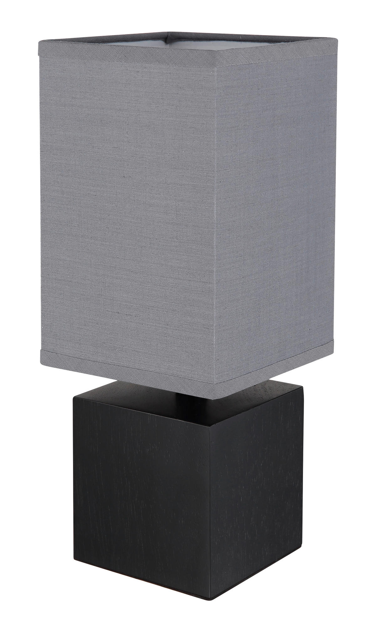 STOLNÁ LAMPA, E27, 12/12/30 cm - čierna/antracitová, Konventionell, drevo/textil (12/12/30cm) - Globo