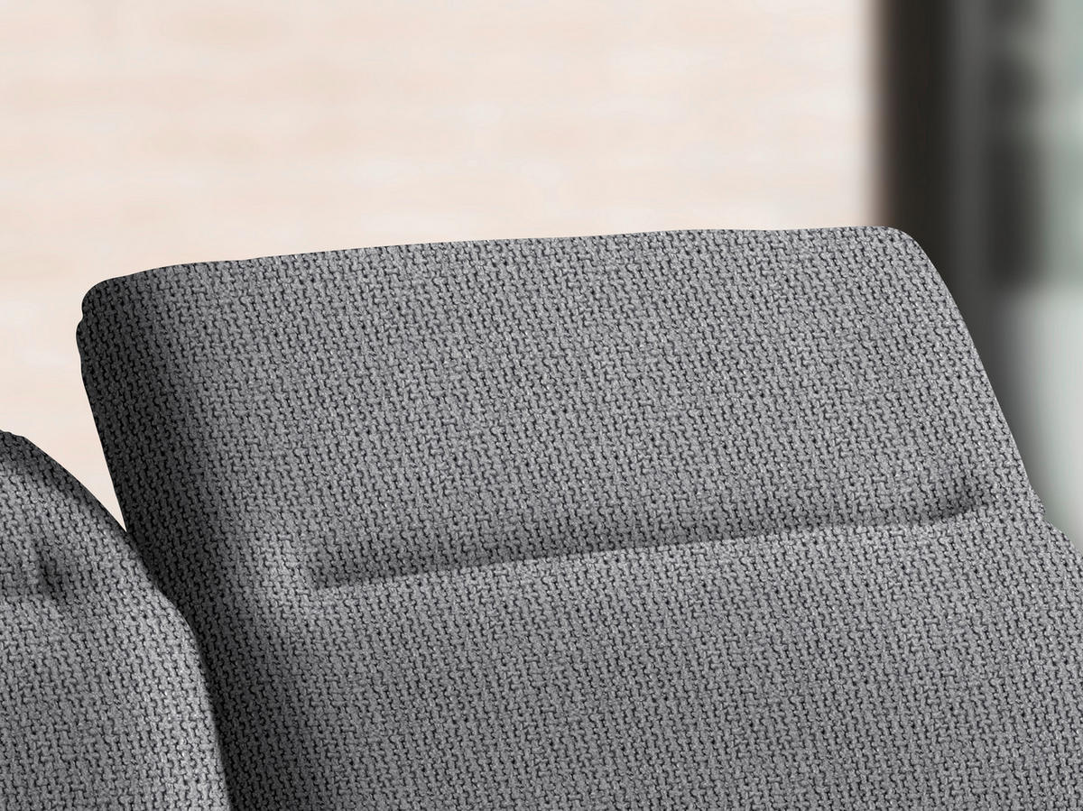 ECKSOFA Grau Webstoff  - Schwarz/Grau, Design, Textil/Metall (289/180cm) - Stylife