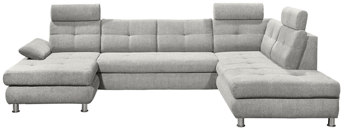 WOHNLANDSCHAFT in Webstoff Silberfarben  - Silberfarben, MODERN, Kunststoff/Textil (177/349/233cm) - MID.YOU