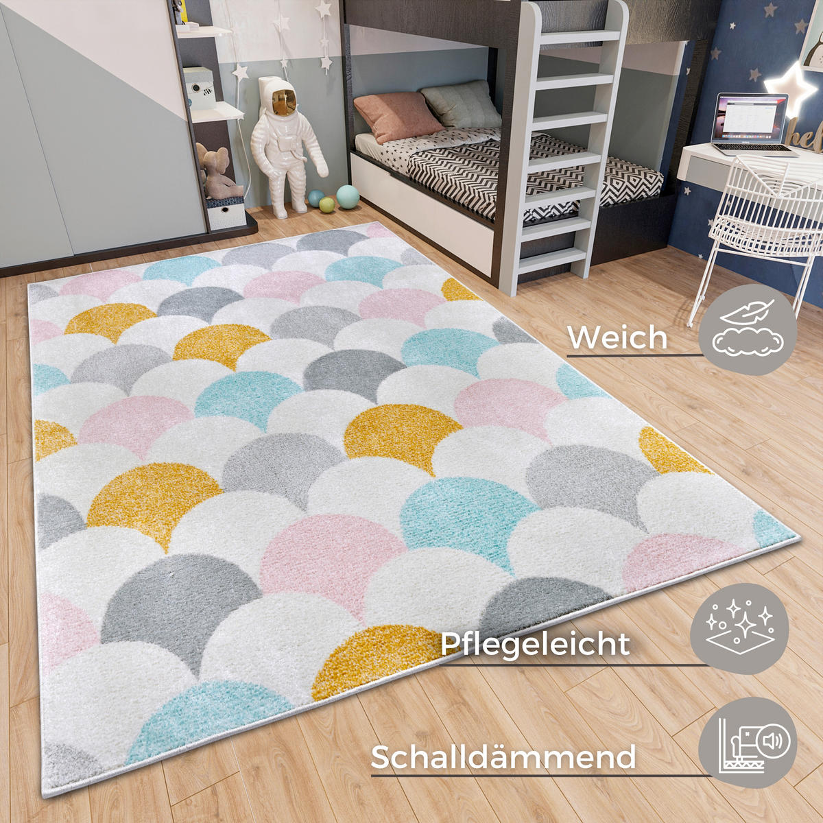 KINDERTEPPICH 160/235/235 cm Adventures  - Multicolor/Creme, Design, Kunststoff/Textil (160/235/235cm) - Ben'n'jen