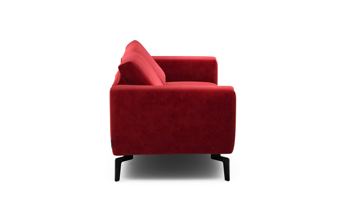 2-SITZER-SOFA Samt Rot  - Rot/Schwarz, Design, Textil/Metall (180/86/86-94cm) - SENSOO