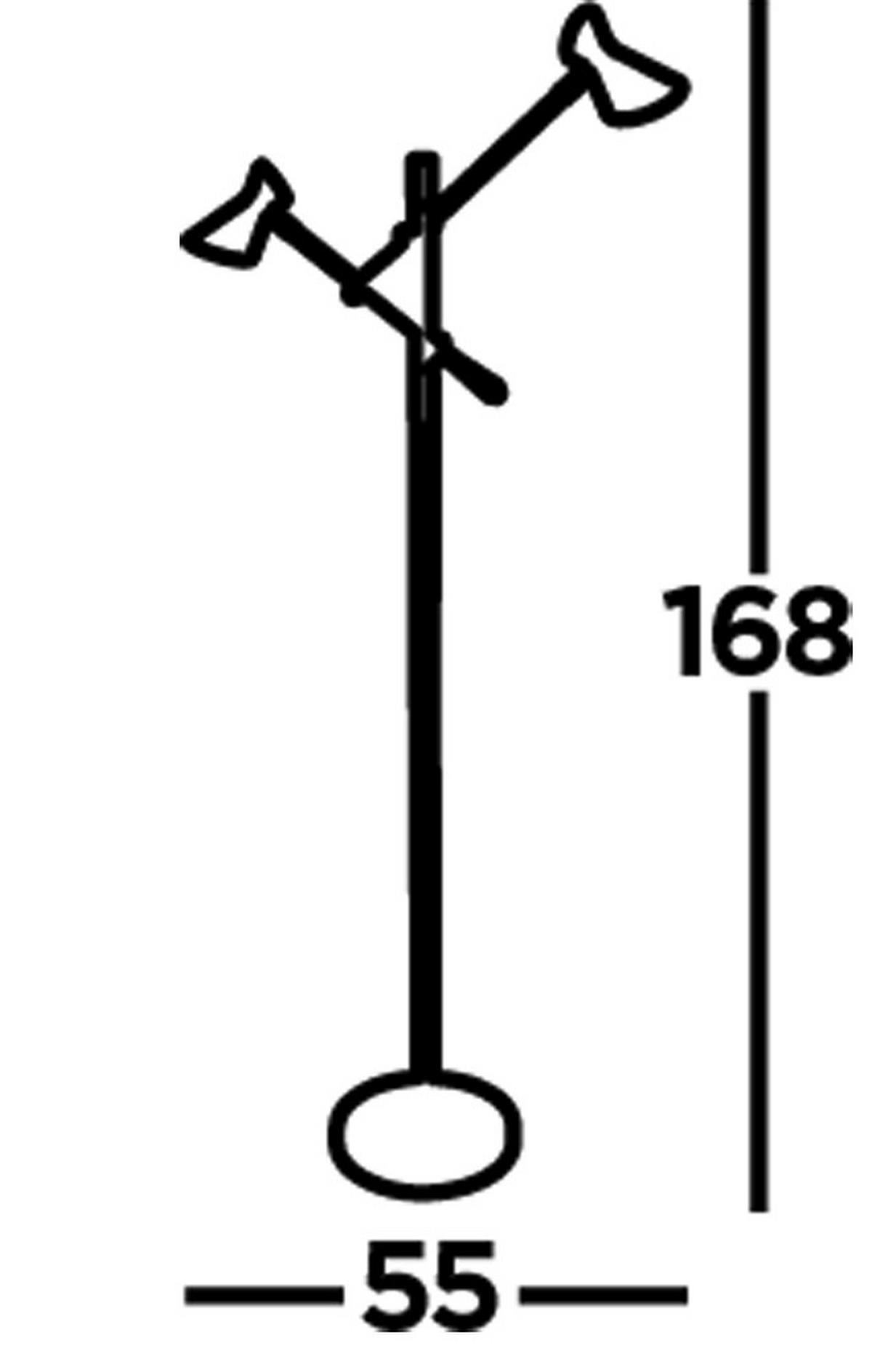 LED-GOLVLAMPA Diablo  28/160/55 cm   - svart, Basics, metall (28/160/55cm)