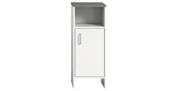 UNTERSCHRANK 32/82/28 cm - Silberfarben/Weiß, MODERN, Holzwerkstoff/Kunststoff (32/82/28cm) - Xora