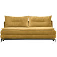 SCHLAFSOFA  in Flachgewebe Gelb  - Gelb/Schwarz, MODERN, Textil/Metall (208/73/92/102cm) - Novel