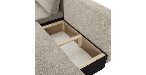 ECKSOFA Mintgrün Flachgewebe Zierkissen, Rückenkissen, Bettkasten, Schlaffunktion, Rücken echt, Liegefläche im Originalstoff  - Schwarz/Mintgrün, KONVENTIONELL, Kunststoff/Textil (145/260cm) - Carryhome