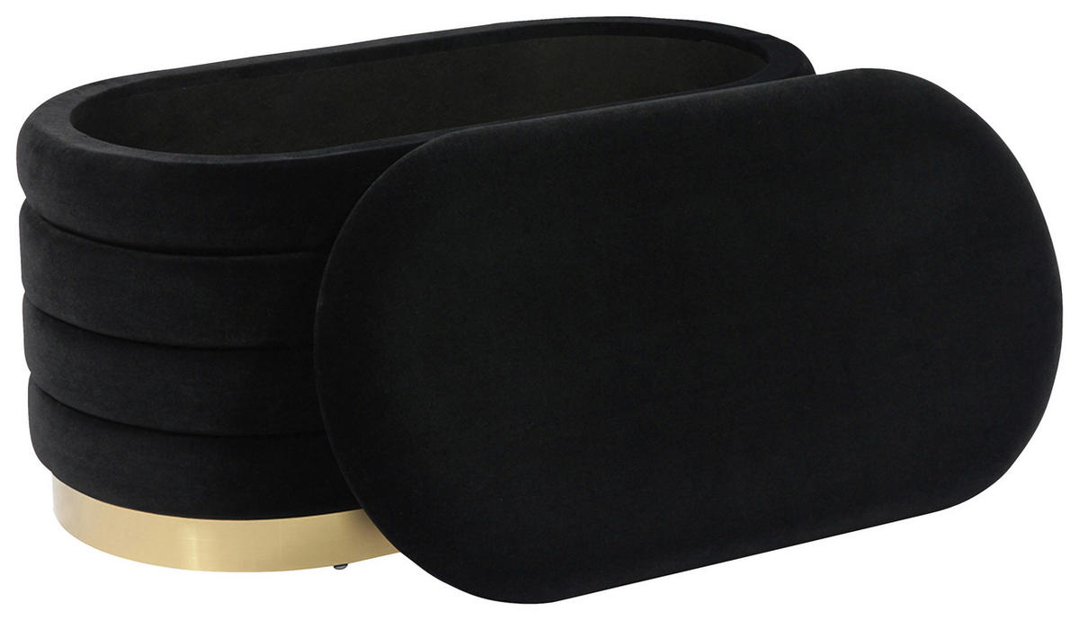 TRUHENBANK 42/42/80 cm Schwarz  - Goldfarben/Schwarz, Design, Textil/Metall (42/42/80cm) - Kayoom