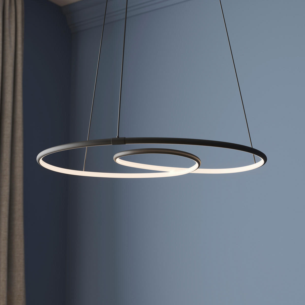 LED-HÄNGELEUCHTE Birmingham 67/150 cm   - Schwarz, LIFESTYLE, Kunststoff/Metall (67/150cm) - Novel