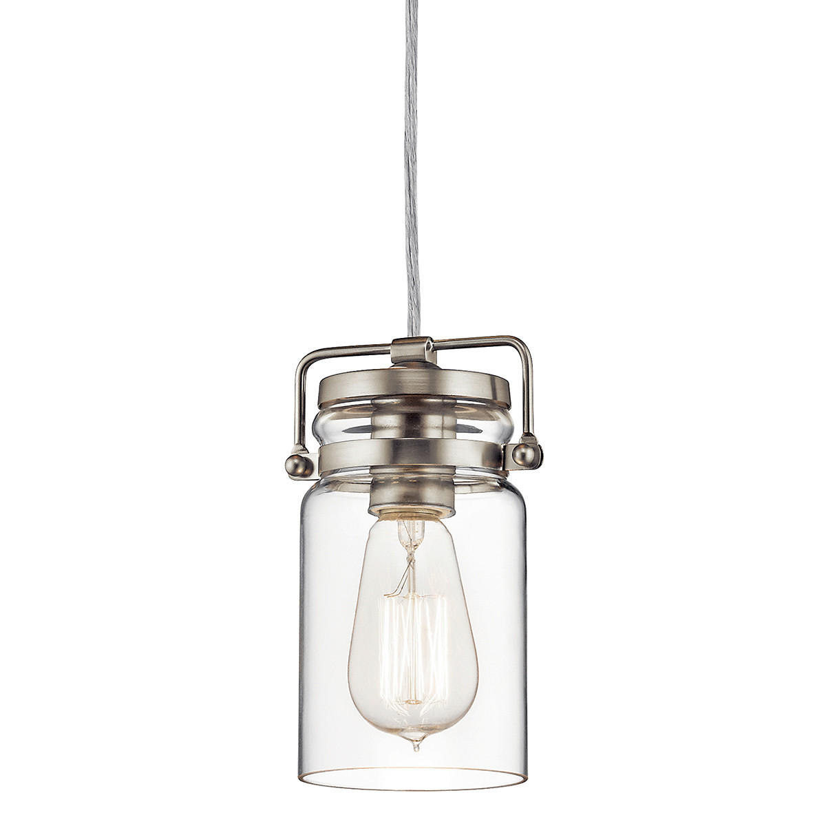 HÄNGELEUCHTE 12/25.6 cm  - Nickelfarben, LIFESTYLE, Glas/Metall (12/25.6cm) - Elstead Lighting
