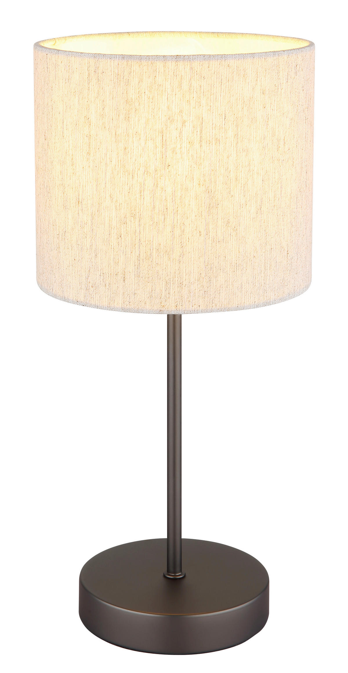STOLNÍ LAMPA, E27, 17/37 cm  - černá/krémová, Design, kov/textil (17/37cm) - Globo