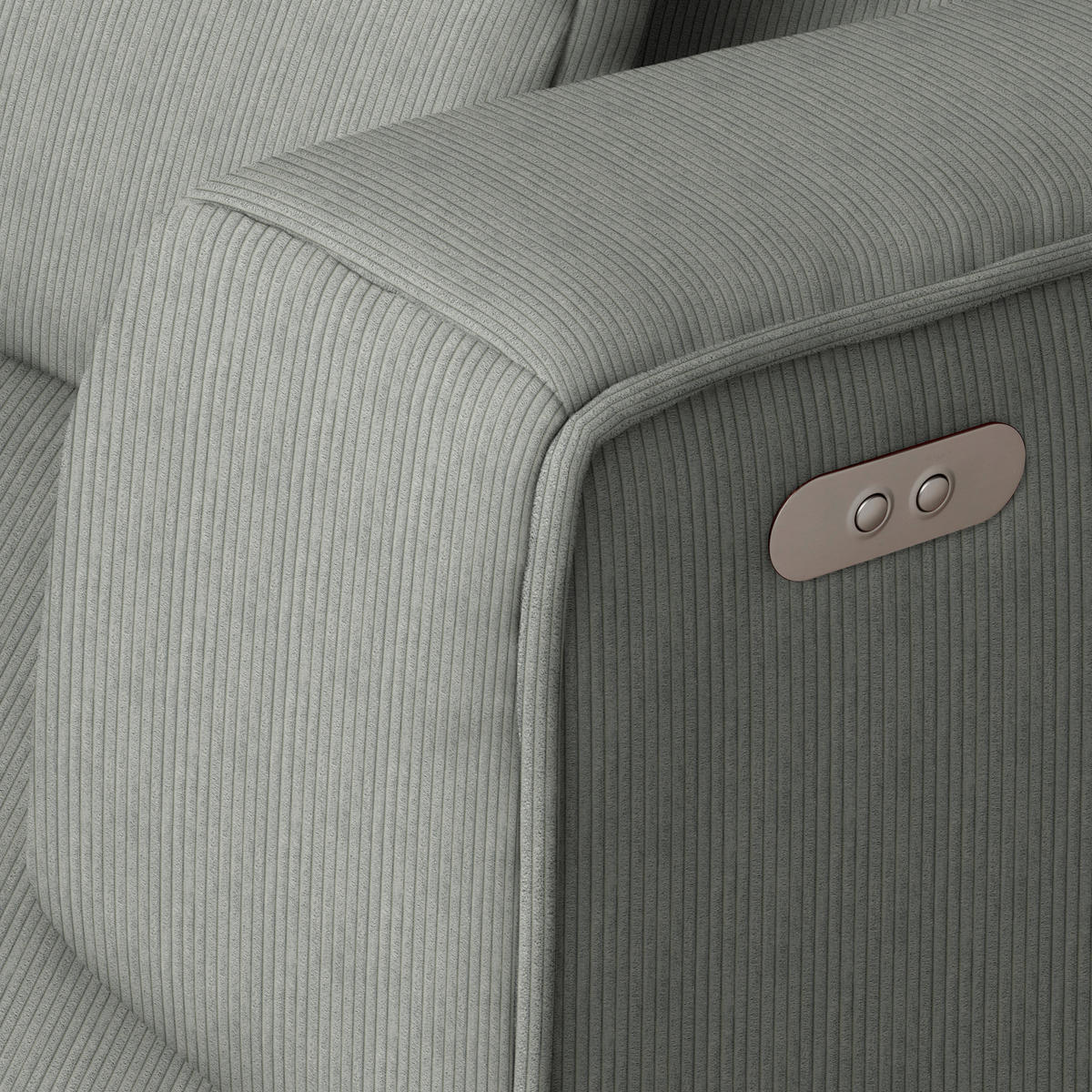 ECKSOFA Feincord Grau  - Schwarz/Grau, Design, Kunststoff/Textil (288/188cm) - Welnova