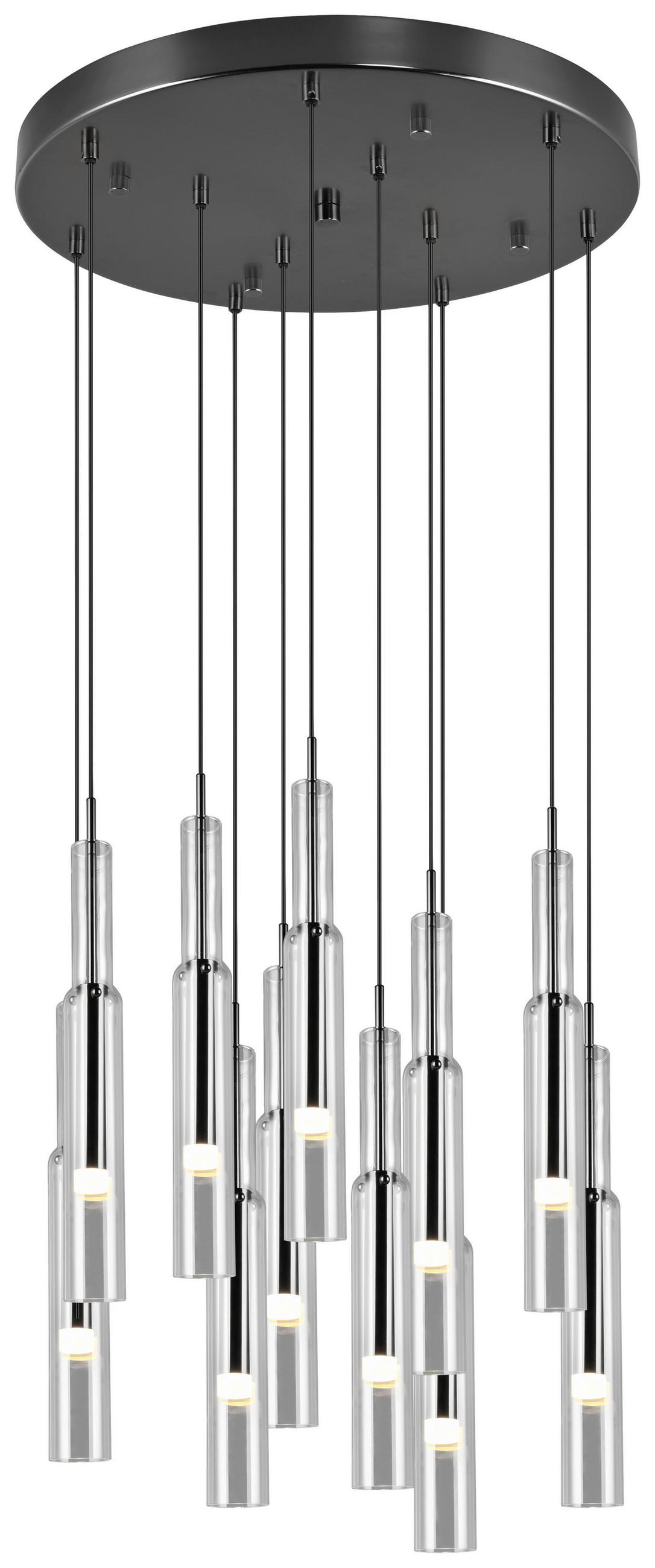 ZÁVĚSNÉ LED SVÍTIDLO, 50/150 cm  - černá/čiré, Basics, kov/sklo (50/150cm)