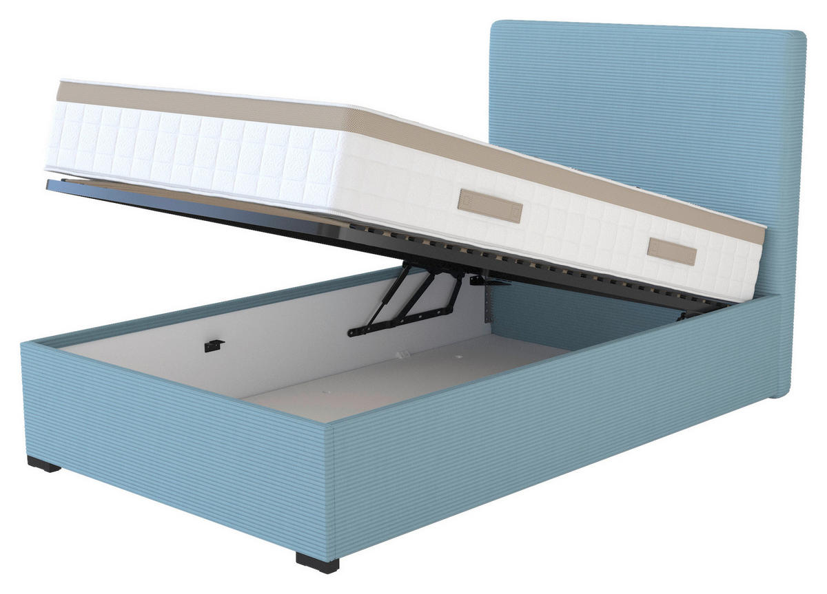 KÁRPITOZOTT ÁGY 120/200 cm  kék  - kék, Modern, faalapú anyag/textil (120/200cm) - Hespo