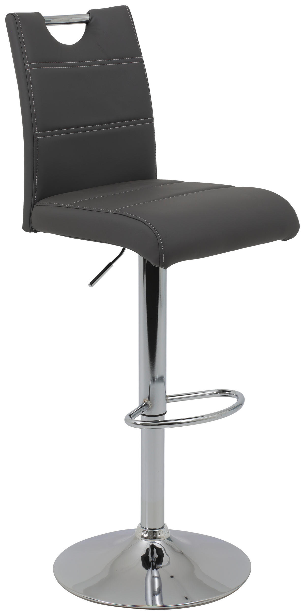 BARHOCKER-SET in Grau  - Chromfarben/Weiß, MODERN, Textil/Metall (38/97-119/50cm) - MID.YOU