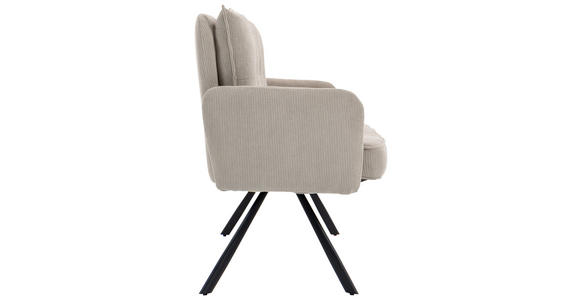 SITZBANK 180/93/67 cm Cord Beige Metall  - Beige/Schwarz, Design, Textil/Metall (180/93/67cm) - Novel