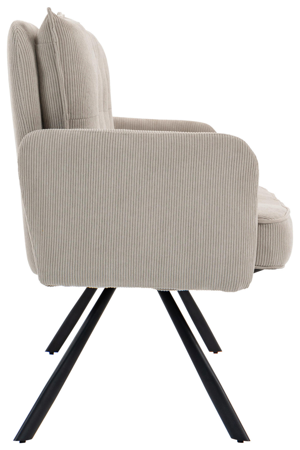 SITZBANK 180/93/67 cm Cord Beige Metall  - Beige/Schwarz, Design, Textil/Metall (180/93/67cm) - Novel
