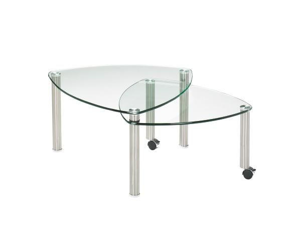 COUCHTISCH ESG 80/80/43 cm organisch Klar, Edelstahlfarben  - Klar/Edelstahlfarben, Design, Glas/Kunststoff (80/80/43cm)