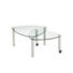 COUCHTISCH organisch Edelstahlfarben, Klar - Klar/Edelstahlfarben, Design, Glas/Kunststoff (80/43/80cm)
