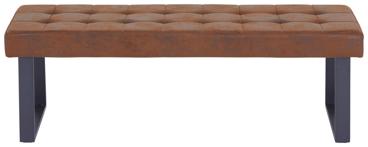 SITZBANK 140/49/48 cm Webstoff Braun  - Schwarz/Braun, MODERN, Textil/Metall (140/49/48cm) - MID.YOU