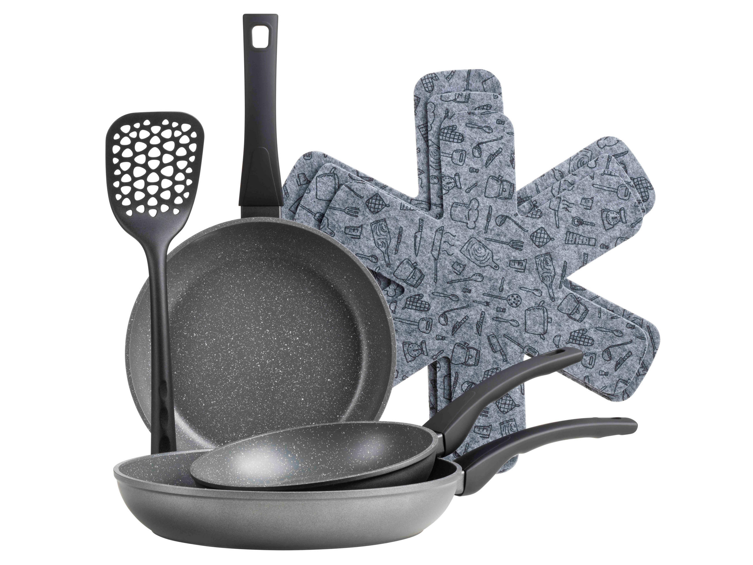 PFANNENSET LEONIS Aluminium 3-teilig  - Schwarz, Basics, Metall - Mäser