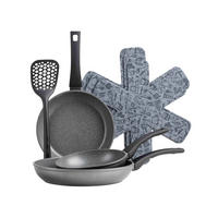 PFANNENSET LEONIS Aluminium 3-teilig  - Schwarz, Basics, Metall - Mäser