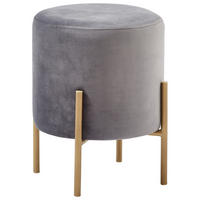 Taburet din metal, textil, gri, auriu {item.attr('143-279') - auriu/gri, Trend, metal/textil (35/42/35cm) - Xora