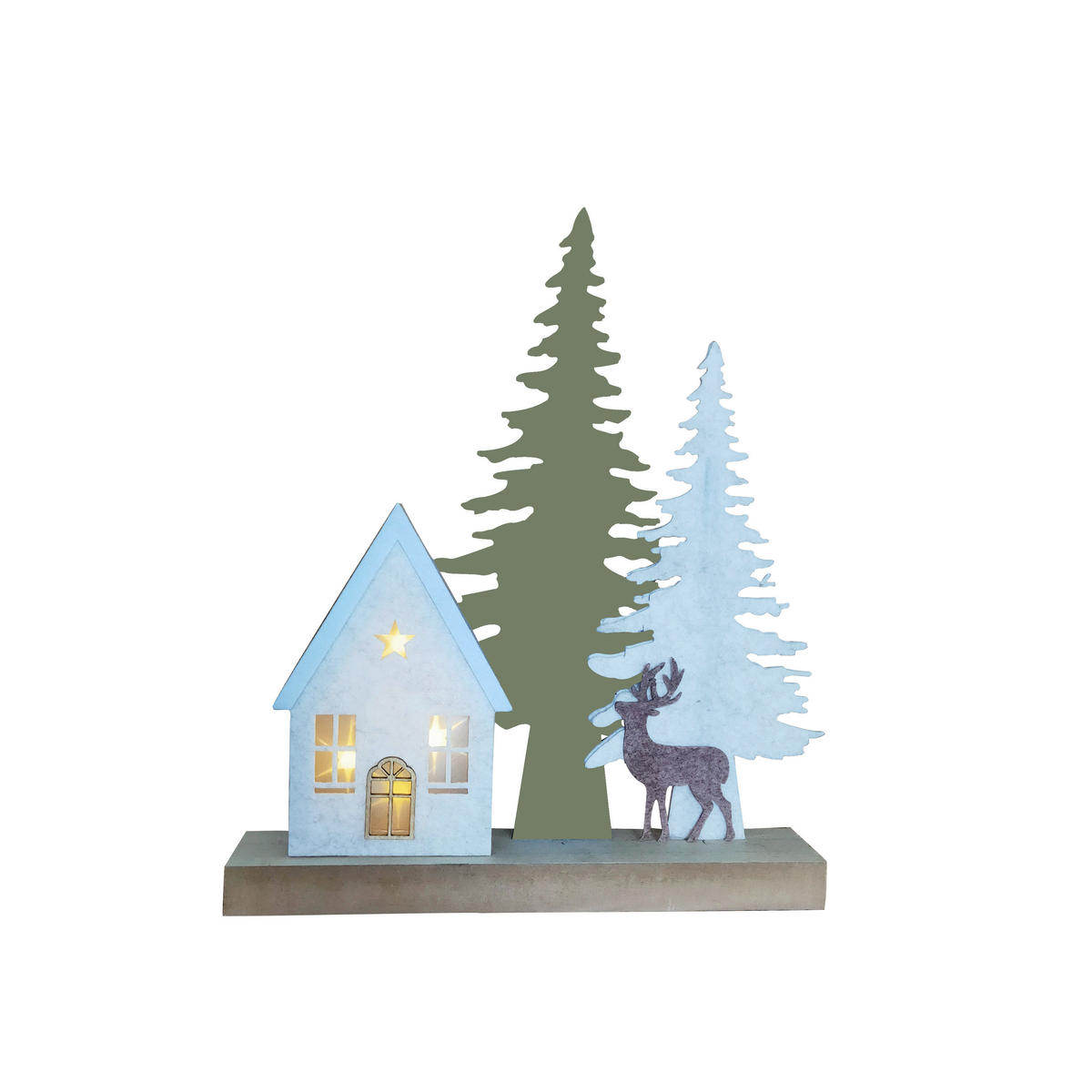 WEIHNACHTSFIGUR  - Creme/Braun, LIFESTYLE, Holzwerkstoff/Textil (31/36/6cm) - X-Mas