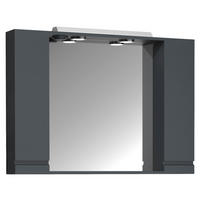 SPEGELSKÅP  - antracit, Modern, trämaterial/glas (100/71/14cm) - MID.YOU