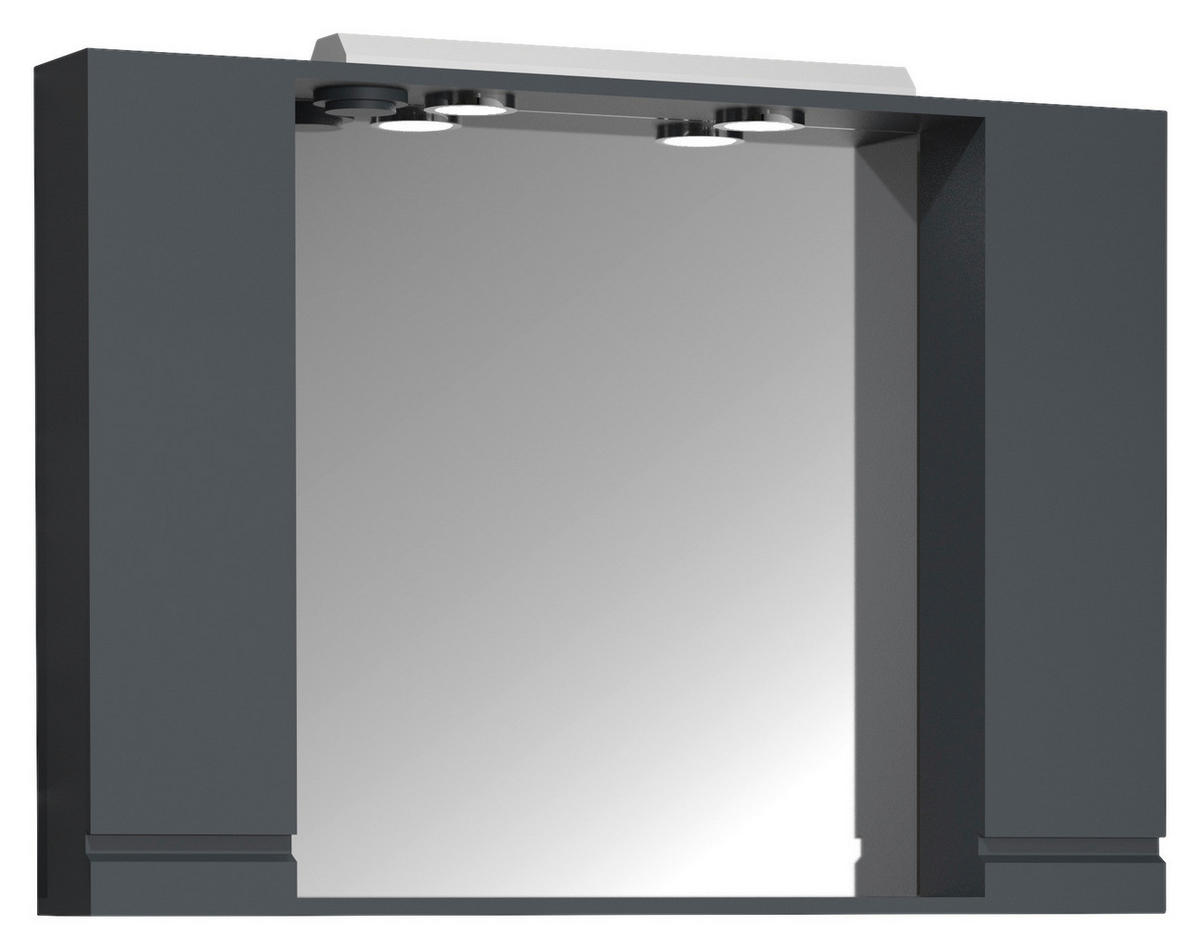 SPEGELSKÅP  - antracit, Modern, trämaterial/glas (100/71/14cm) - MID.YOU