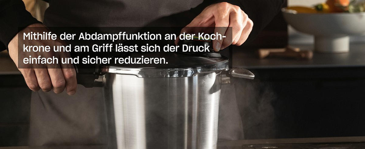 SCHNELLKOCHTOPF VITAVIT® PREMIUM satiniert 6.0 L  - Silberfarben, Basics, Metall (22cm) - Fissler