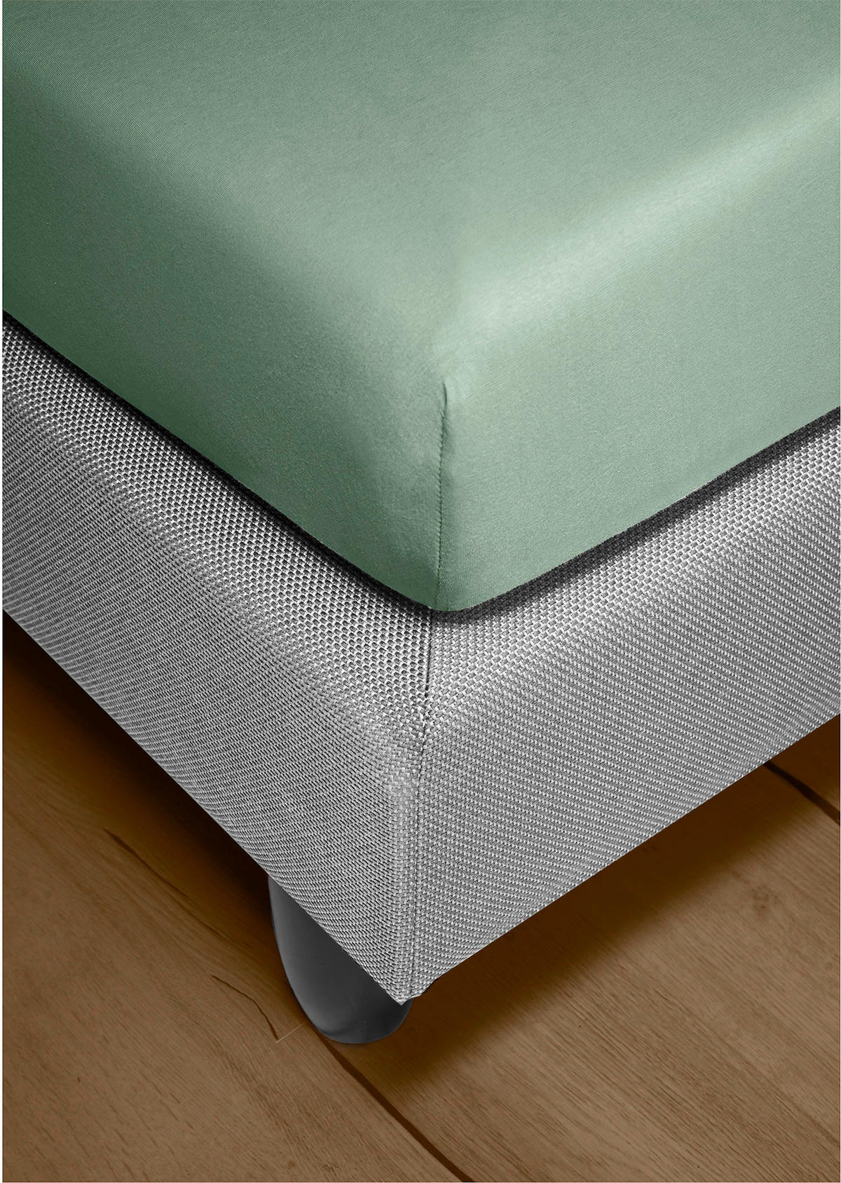 SPANNBETTTUCH Biber  - Jadegrün, KONVENTIONELL, Textil (100/200cm) - Bierbaum