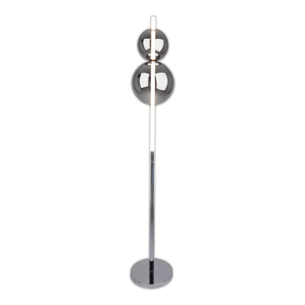 LED-STEHLEUCHTE 25/149,7 cm    - Chromfarben, Design, Glas/Metall (25/149,7cm) - Näve