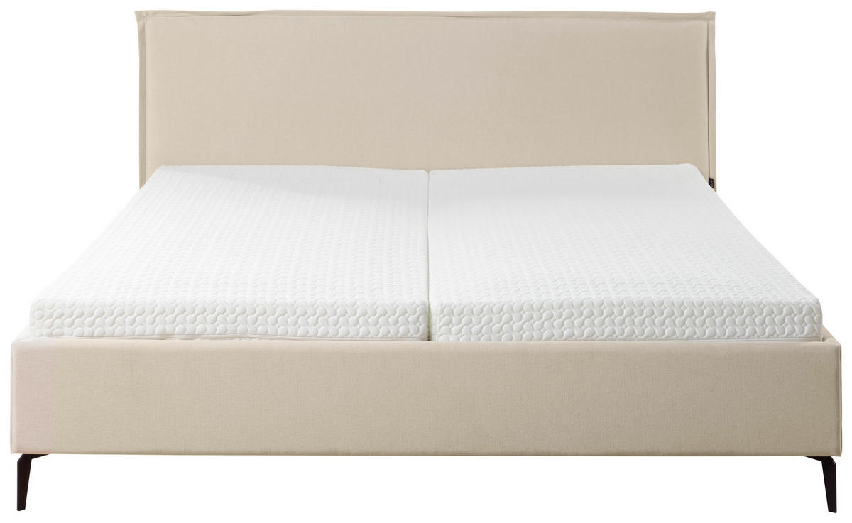 POLSTERBETT ELOS gepolstertes Kopfteil 160/200 cm  in Creme, Weiß  - Anthrazit/Creme, Design, Textil (160/200cm) - Musterring