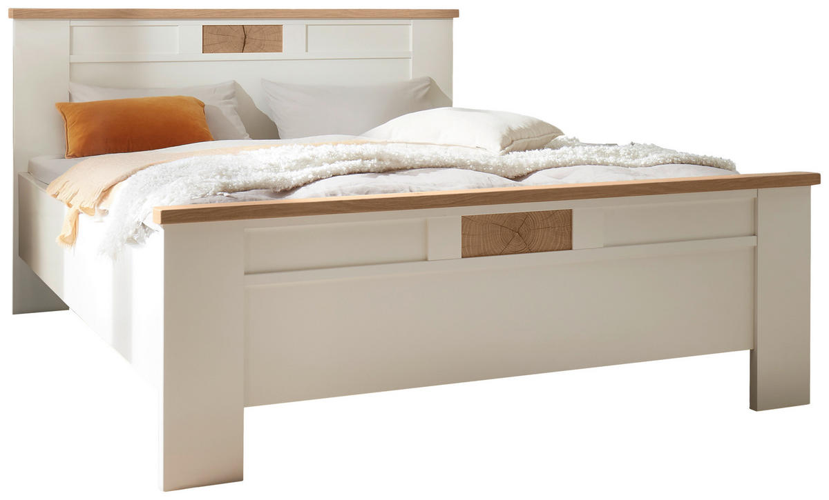 BETT 120/200 cm  in Weiß, Eiche Bianco  - Eiche Bianco/Weiß, LIFESTYLE (120/200cm) - Landscape