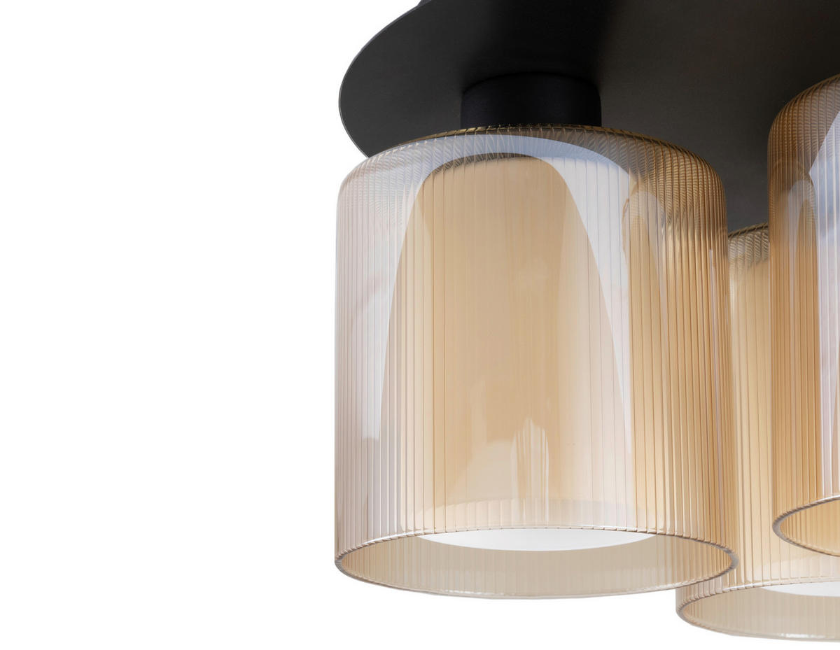 DECKENLEUCHTE 35/21 cm   - Bernsteinfarben, Design, Glas/Metall (35/21cm) - Collet's Monde