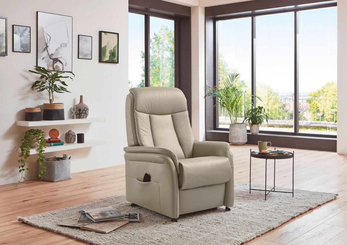 FERNSEHSESSEL in Beige  - Beige, Konventionell, Leder/Kunststoff (74/107/84cm) - Valdera